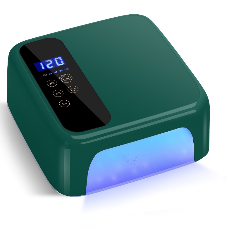 M&R 602Pro Groene draadloze LED -nagellamp, draadlozenageldroger, 72W oplaadbare LED -nagellicht, draagbare gel UV LED -nagellamp met 4 timer -instellingssensor en LCD -display, professionele LED -nagellamp voor gelpool